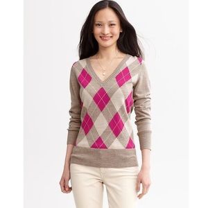 Banana Republic Merino Wool Argyle Sweater